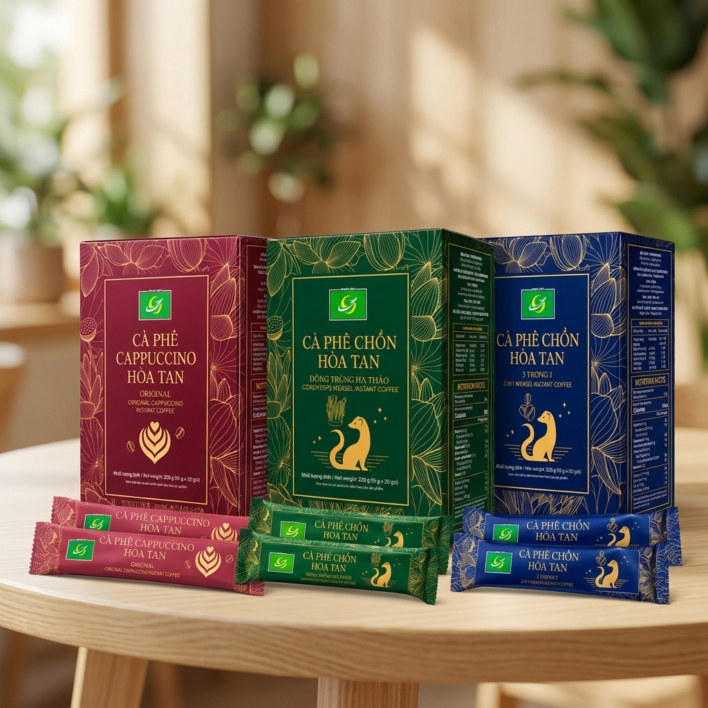 Hộp cà phê Airport Gift hòa tan 3-trong-1, 320g, 20 gói x 16g